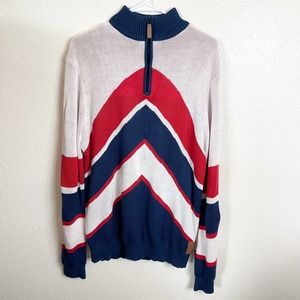 Tipsy Elves men's all American sweater red, white and blue Size Large